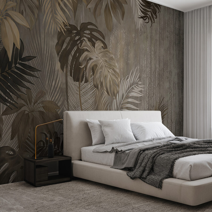 Wall murals Wallpaper with leaves - Image 5