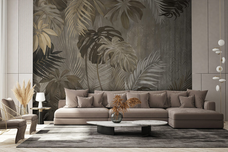 Wall murals Wallpaper with leaves - Image 6