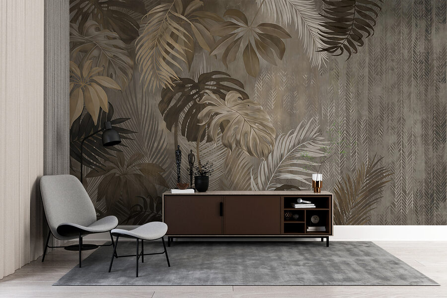 Wall murals Wallpaper with leaves - Image 7