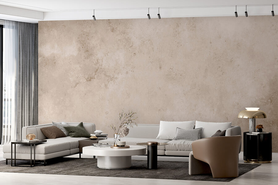Soft, textured background in neutral tones.