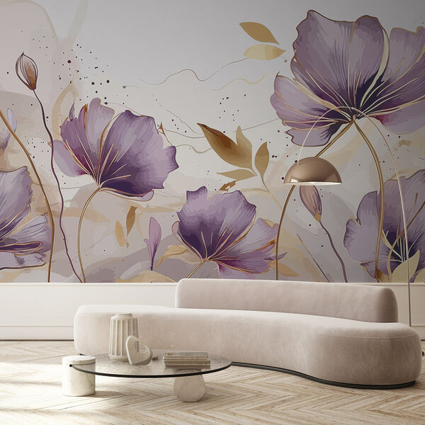 Painting of purple flowers Painting of purple flowers