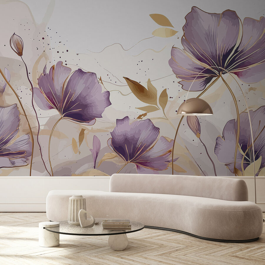 Painting of purple flowers