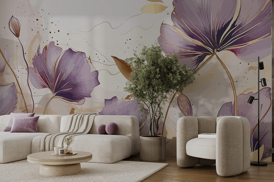 Painting of purple flowers