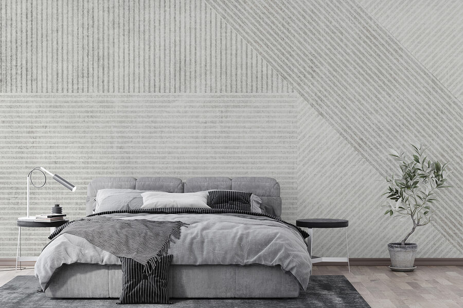 Wall murals White and gray striped pattern - Image 6