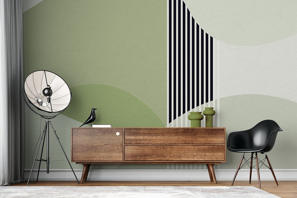 A green and black geometric design A green and black geometric design