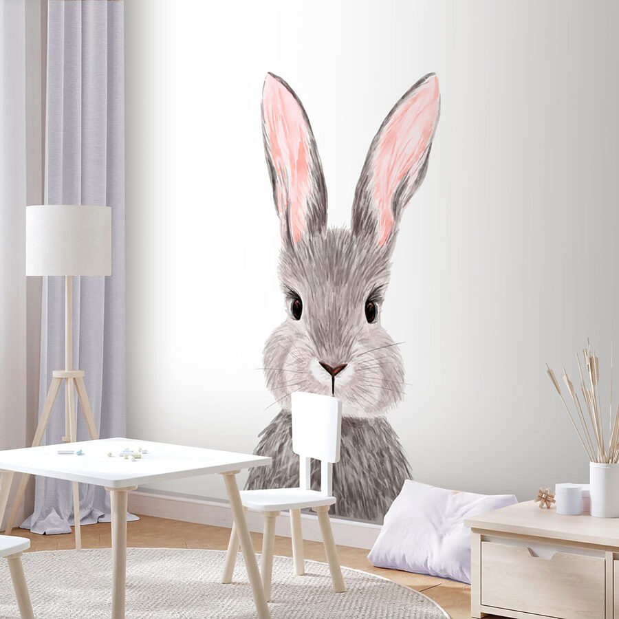 Wall murals Adorable rabbit with soft fur. - Image 4