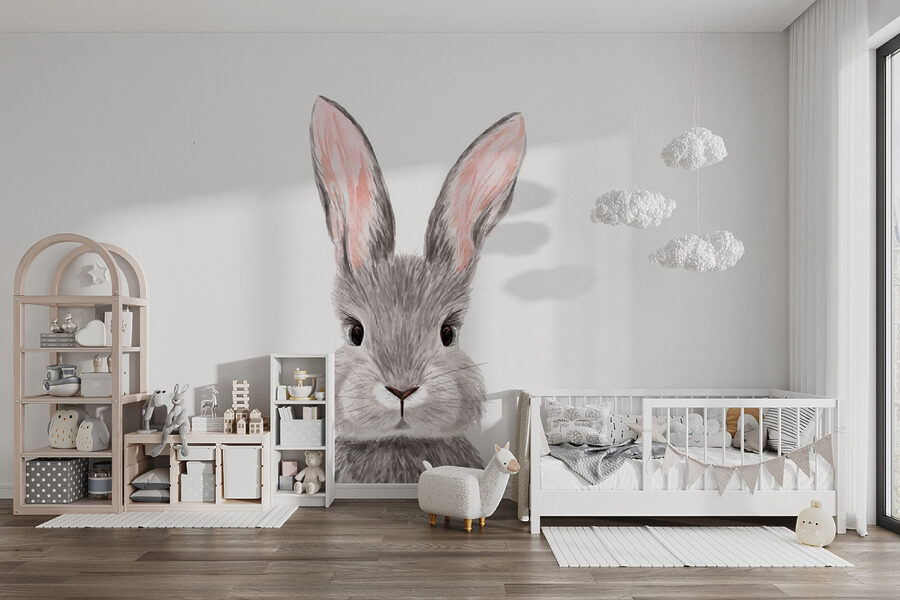Wall murals Adorable rabbit with soft fur. - Image 5