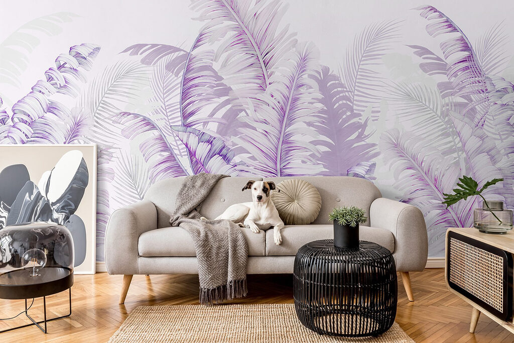 Delicate purple fern pattern design