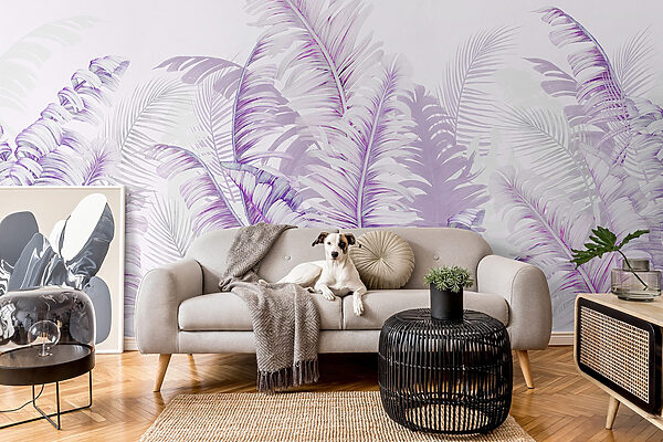 Delicate purple fern pattern design. Delicate purple fern pattern design.