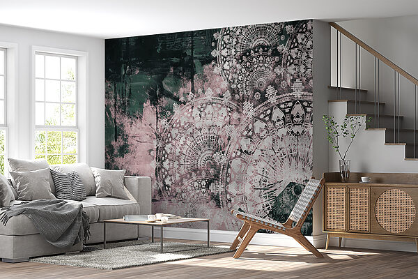 Intricate patterns in soft hues. Intricate patterns in soft hues.