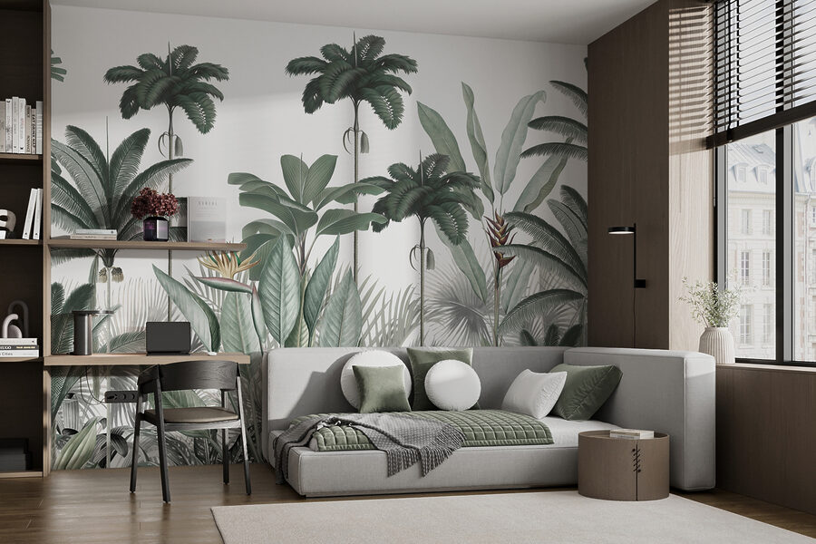 Wall murals A group of plants with flowers - Image 2
