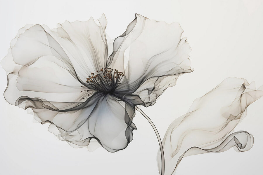 Flower made out of transparent material