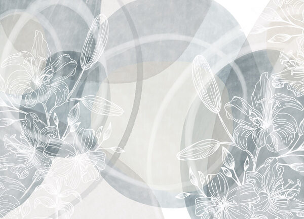 White flowers on a grey background White flowers on a grey background