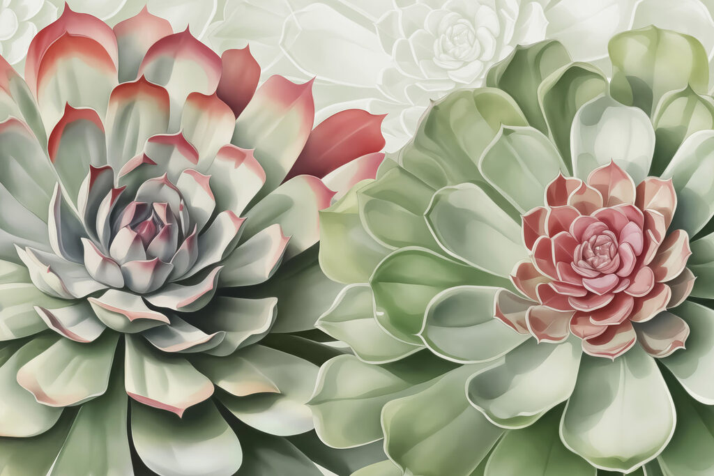 Lush succulents in soft hues Lush succulents in soft hues