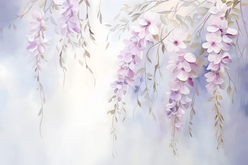 Painting of flowers on a branch Painting of flowers on a branch
