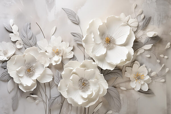 White flowers on a wall White flowers on a wall