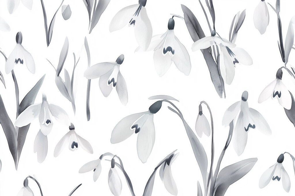 White flowers with gray leaves White flowers with gray leaves