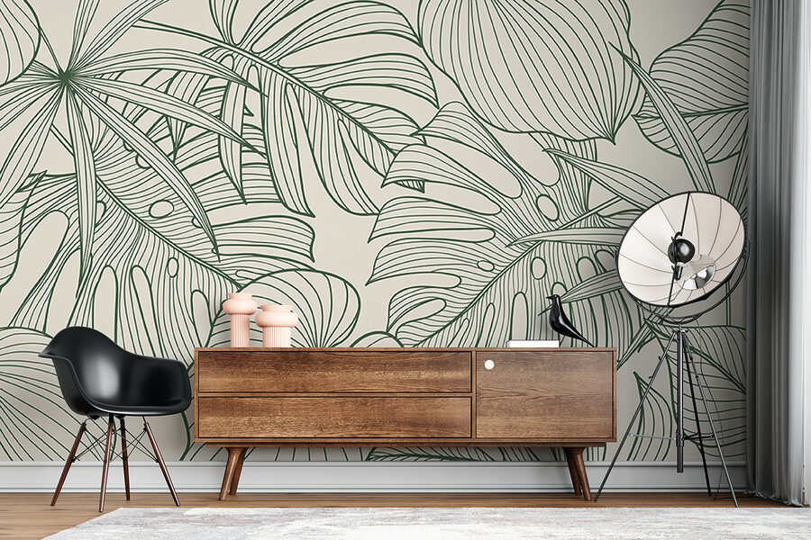 Wall murals Elegant green foliage pattern design. - Image 5