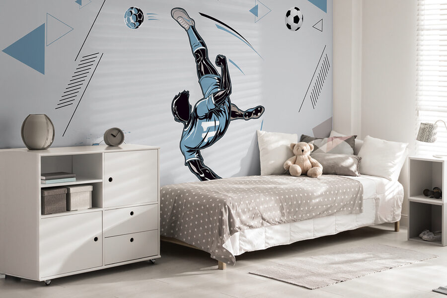 Wall murals A football player kicking a ball - Image 3