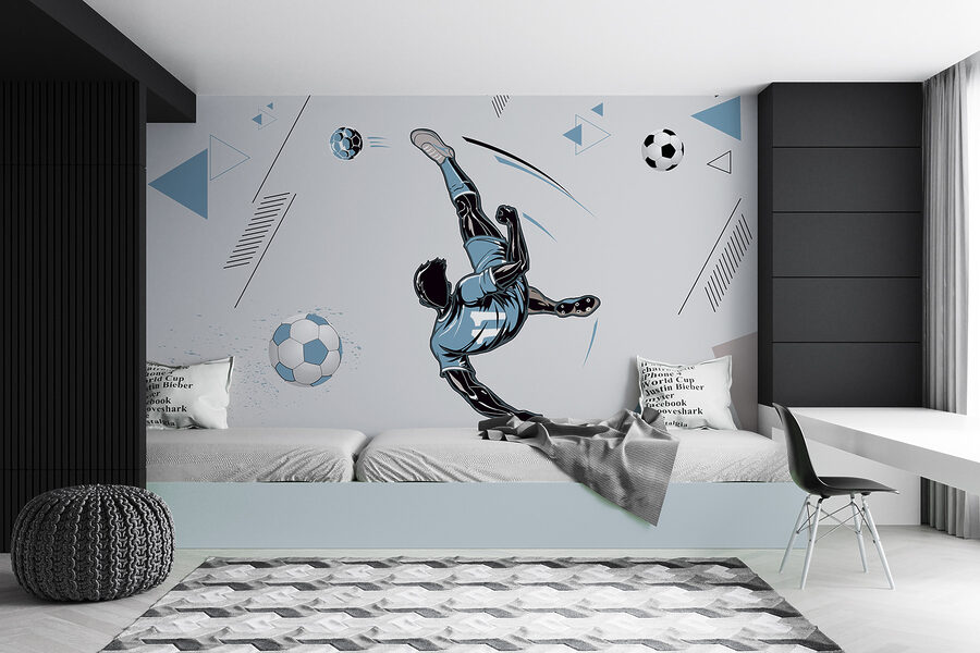 Wall murals A football player kicking a ball - Image 4