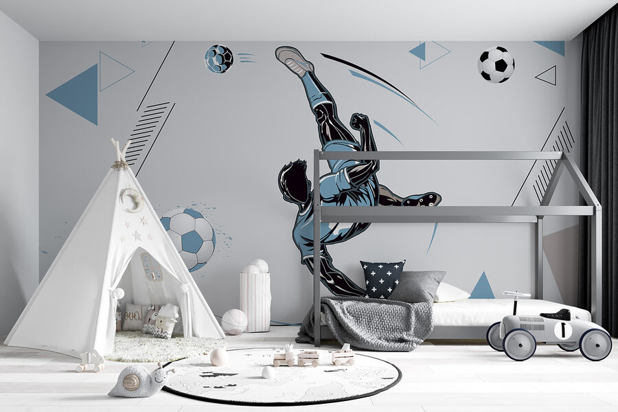 Wall murals A football player kicking a ball - Image 6