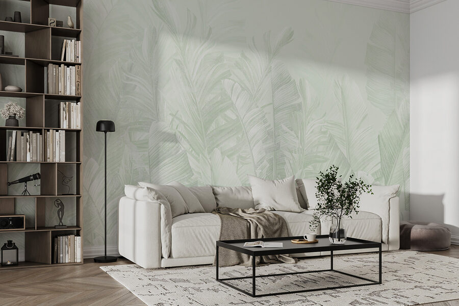 Soft green leaves in gentle layers.