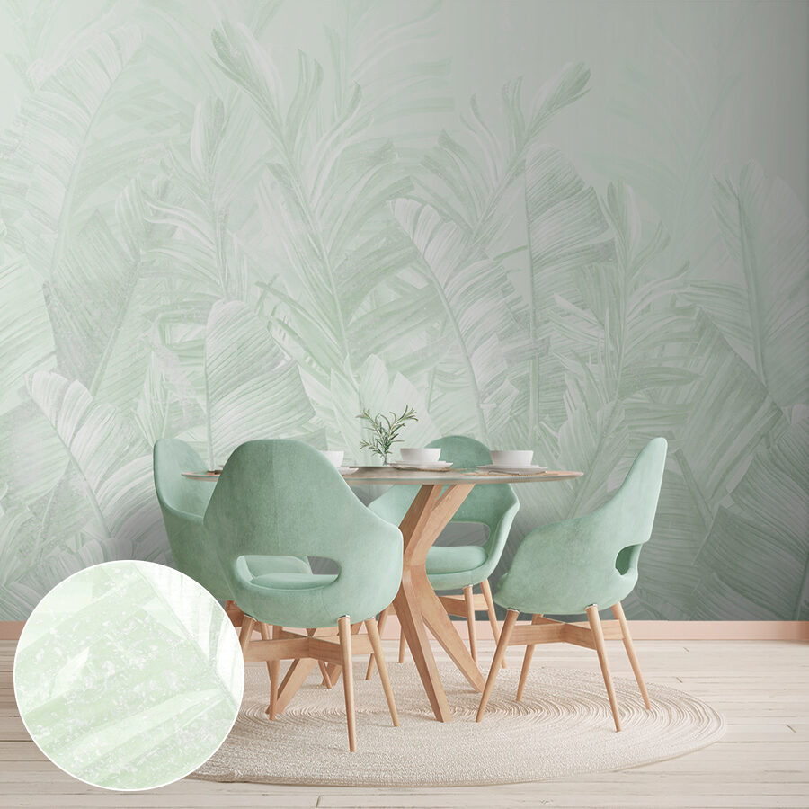 Soft green leaves in gentle layers.