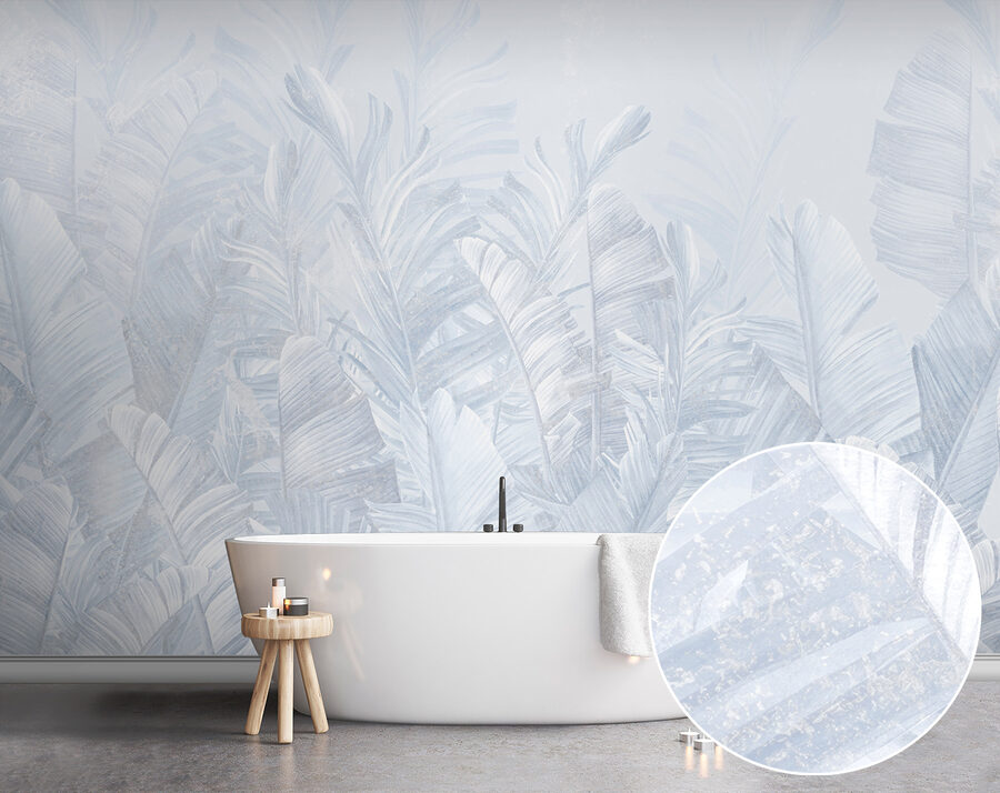 A white leafy pattern