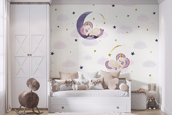 A unicorns sleeping on the moon A unicorns sleeping on the moon