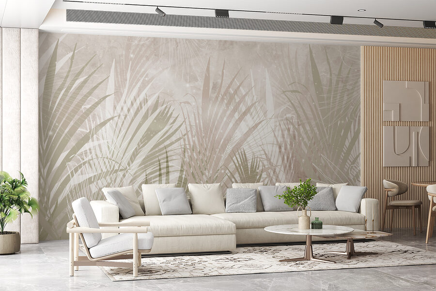 Soft foliage in muted tones.