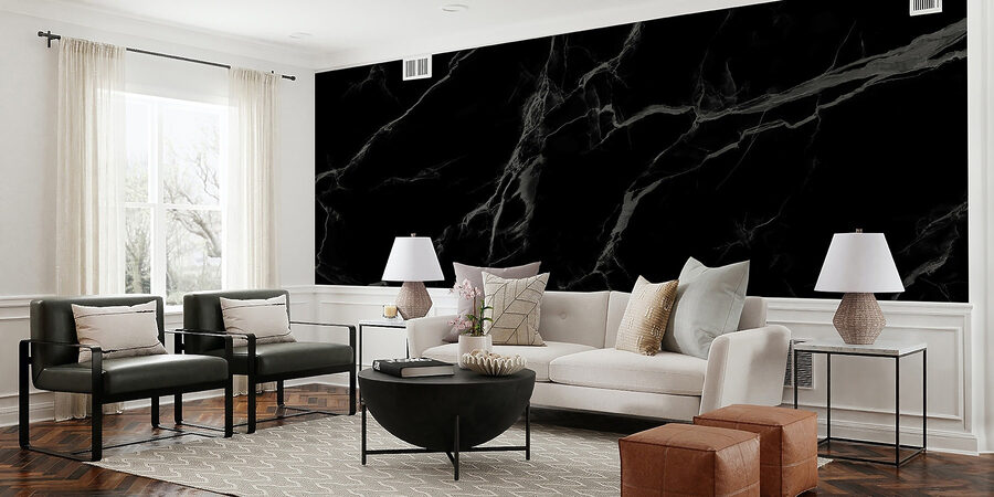 A black marble with white veins A black marble with white veins