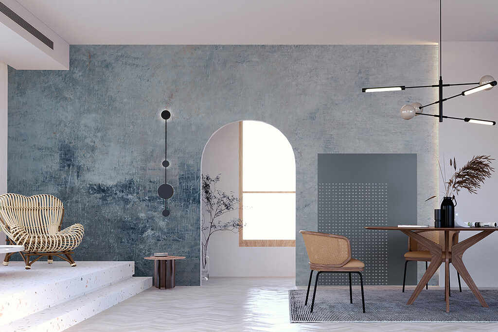 A grey and white wall