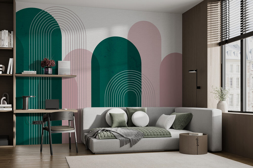 A green and pink art A green and pink art