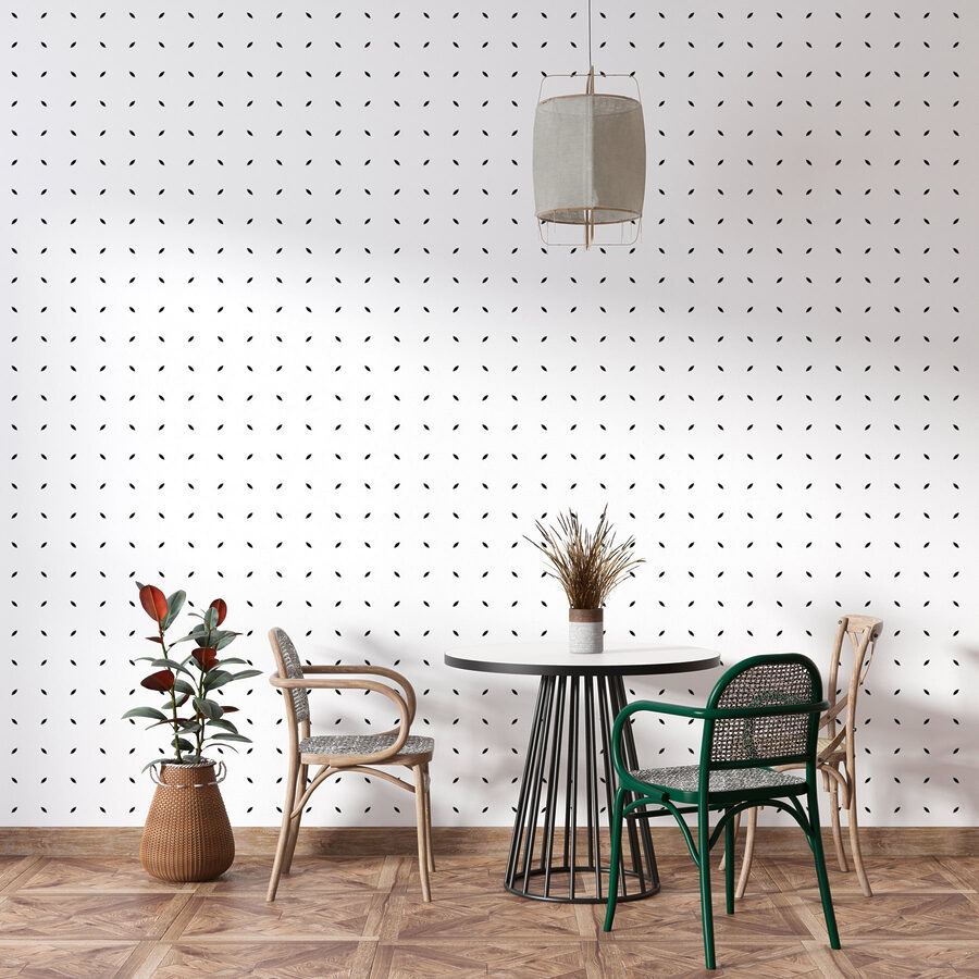 A white background with black dots