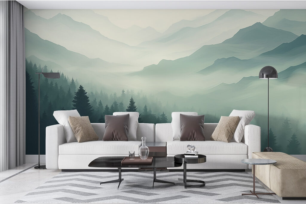 Foggy mountain landscape with trees w02186pig3r 1024x683 - Foggy mountain landscape with trees