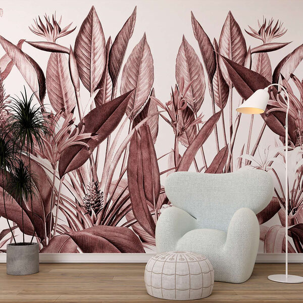 Tropical foliage in subtle hues. Tropical foliage in subtle hues.