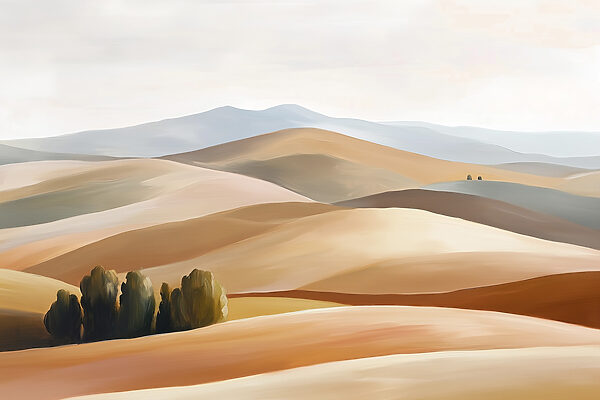 Landscape of hills and trees Landscape of hills and trees