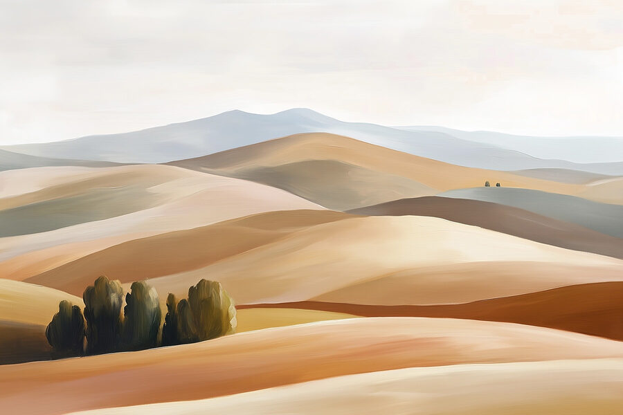 Landscape of hills and trees Landscape of hills and trees