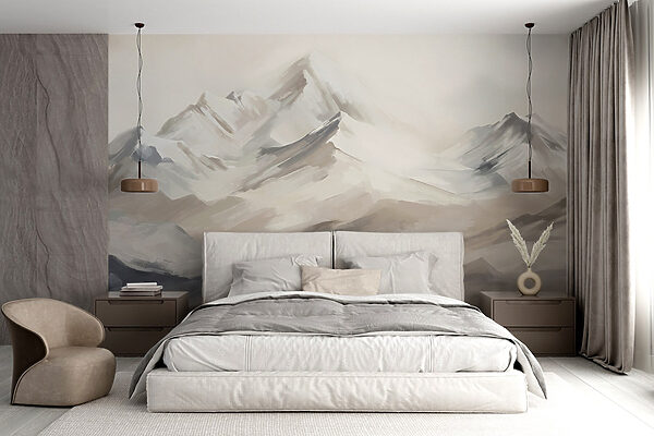 Painting of a mountain range Painting of a mountain range