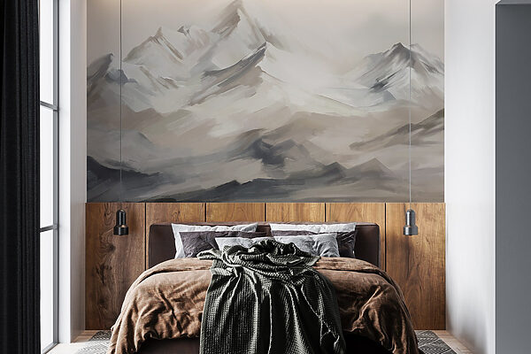 Painting of a mountain range Painting of a mountain range