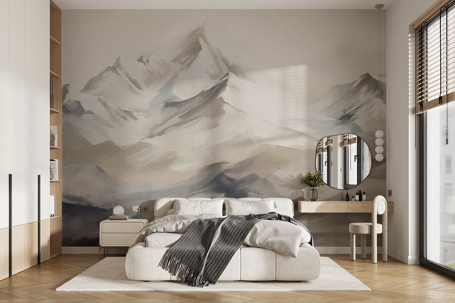 Painting of a mountain range Painting of a mountain range