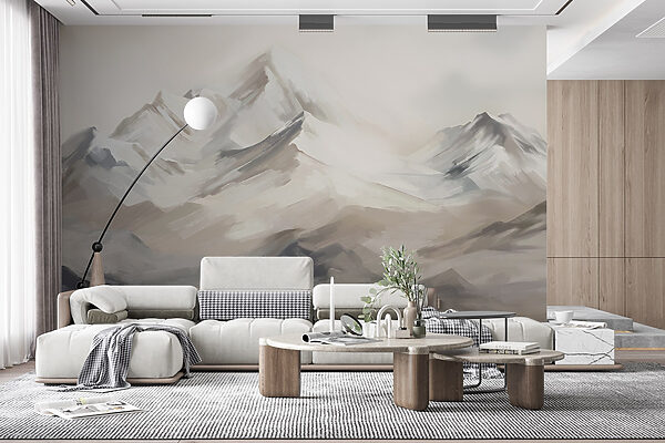 Painting of a mountain range Painting of a mountain range