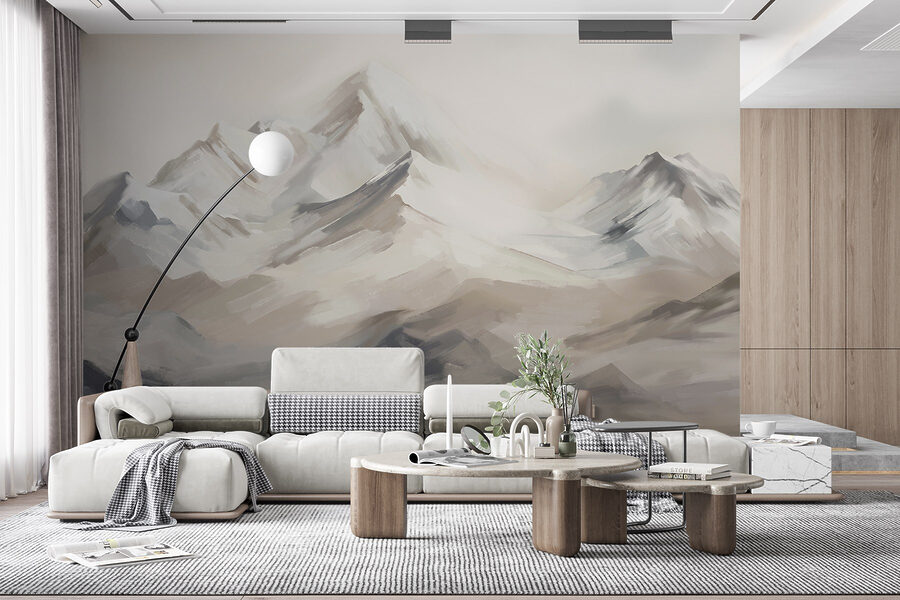 Painting of a mountain range Painting of a mountain range