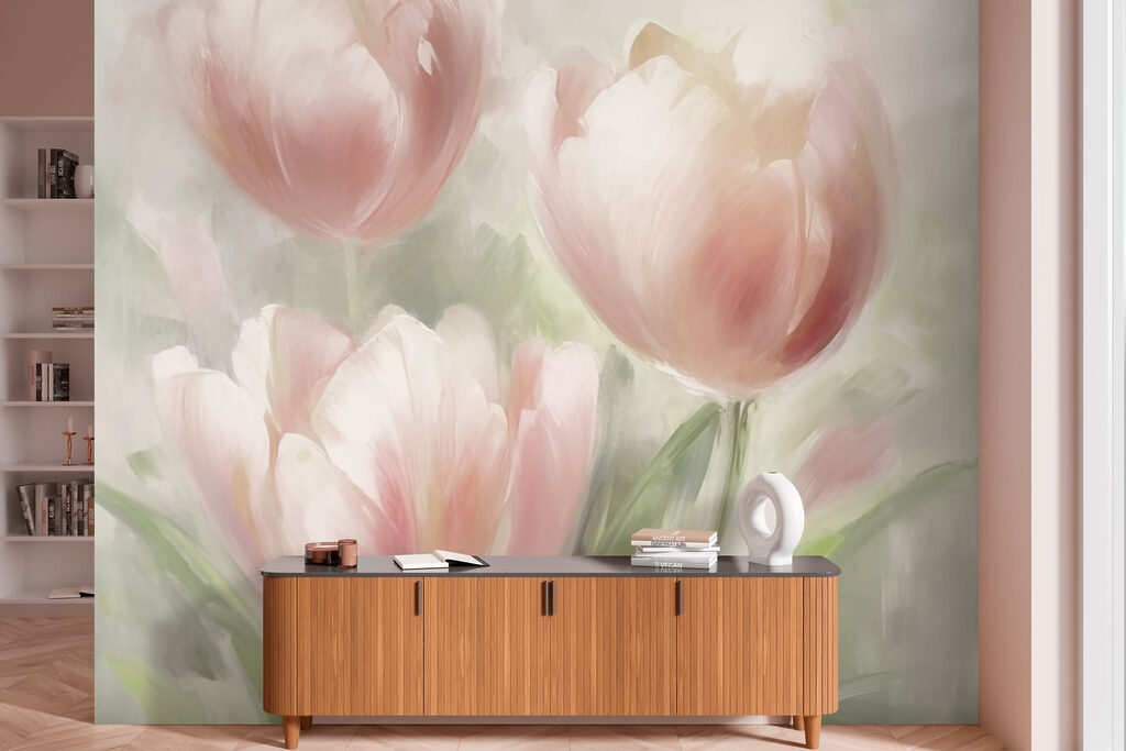 Painting of pink flowers Painting of pink flowers