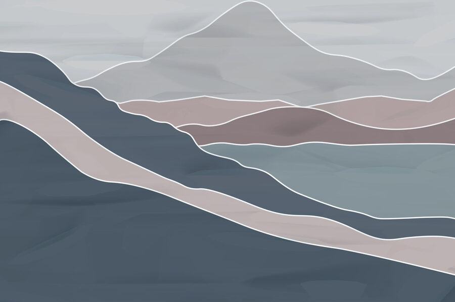 Wall murals Mountain range with white lines - Image 3