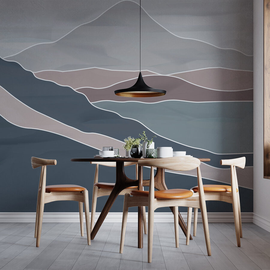 Wall murals Mountain range with white lines