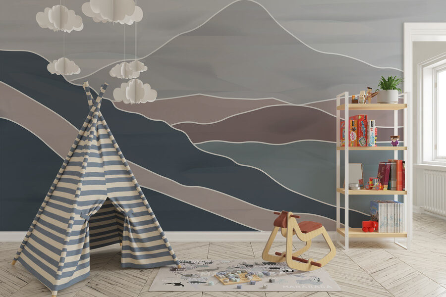 Wall murals Mountain range with white lines - Image 2