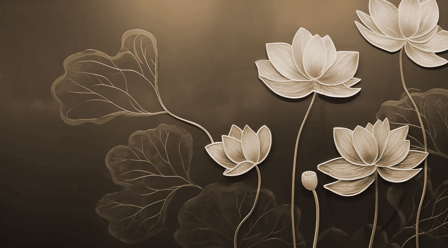 Serene blooms on a muted canvas