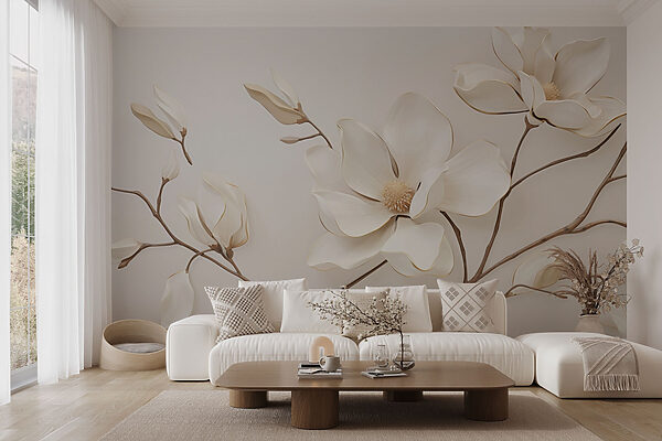 White flower on a branch Wall murals White flower on a branch