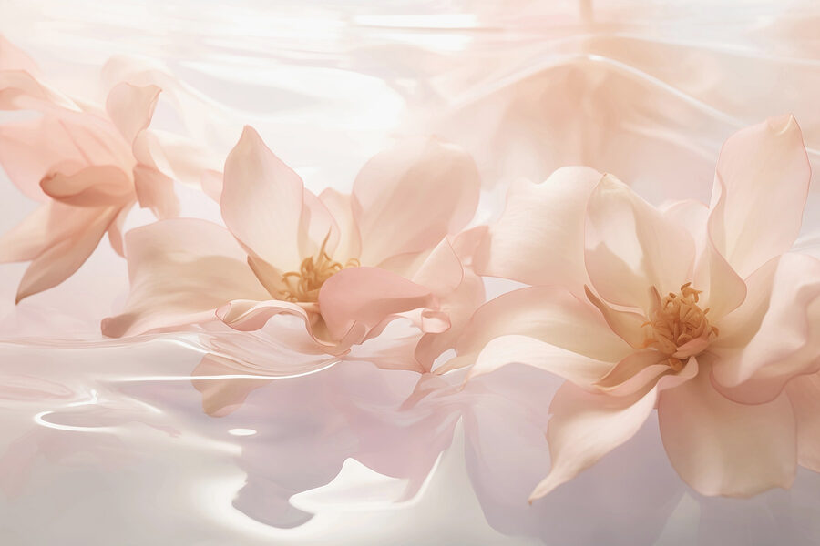 Wall murals Group of pink flowers floating in water - Image 4